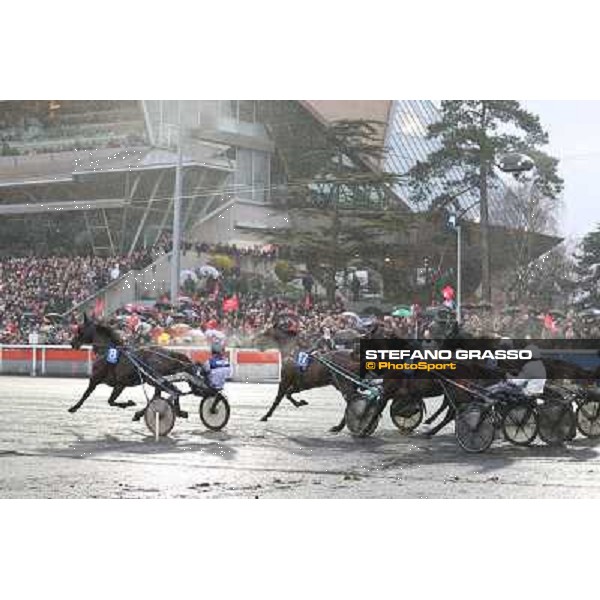 Orjan Kihlstrom with Maharajah wins the Grand Prix d\'Amerique 2014 Paris - Vincennes, 26th jan.2014 ph.Stefano Grasso