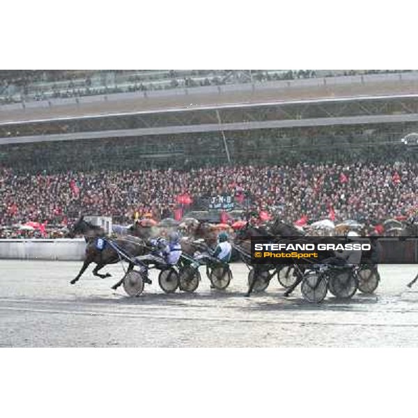 Orjan Kihlstrom with Maharajah wins the Grand Prix d\'Amerique 2014 Paris - Vincennes, 26th jan.2014 ph.Stefano Grasso