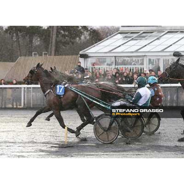 Orjan Kihlstrom with Maharajah wins the Grand Prix d\'Amerique 2014 Paris - Vincennes, 26th jan.2014 ph.Stefano Grasso