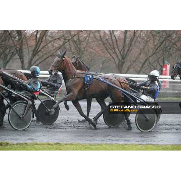 Roberto Vecchione and Nesta Effe - the Grand Prix d\'Amerique 2014 Paris - Vincennes, 26th jan.2014 ph.Stefano Grasso