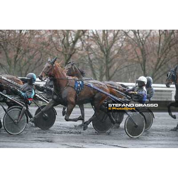 Roberto Vecchione and Nesta Effe - the Grand Prix d\'Amerique 2014 Paris - Vincennes, 26th jan.2014 ph.Stefano Grasso