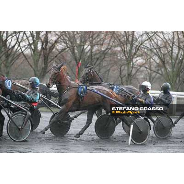 Roberto Vecchione and Nesta Effe - the Grand Prix d\'Amerique 2014 Paris - Vincennes, 26th jan.2014 ph.Stefano Grasso