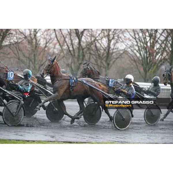 Roberto Vecchione and Nesta Effe - the Grand Prix d\'Amerique 2014 Paris - Vincennes, 26th jan.2014 ph.Stefano Grasso