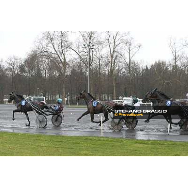 Orjan Kihlstrom with Maharajah wins the Grand Prix d\'Amerique 2014 Paris - Vincennes, 26th jan.2014 ph.Stefano Grasso