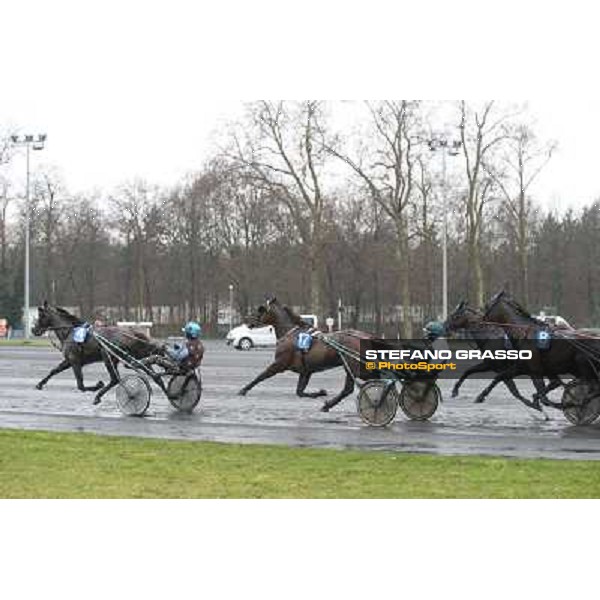Orjan Kihlstrom with Maharajah wins the Grand Prix d\'Amerique 2014 Paris - Vincennes, 26th jan.2014 ph.Stefano Grasso