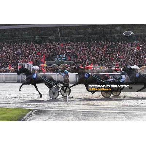 Orjan Kihlstrom with Maharajah wins the Grand Prix d\'Amerique 2014 Paris - Vincennes, 26th jan.2014 ph.Stefano Grasso