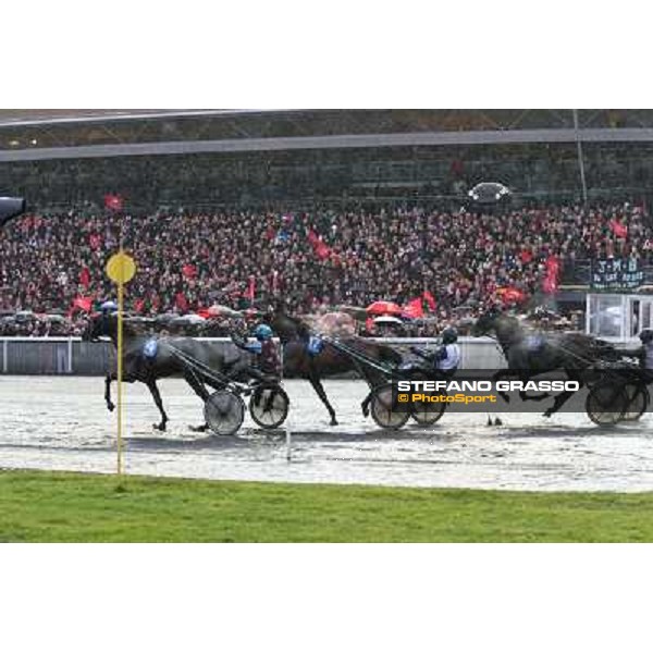 Orjan Kihlstrom with Maharajah wins the Grand Prix d\'Amerique 2014 Paris - Vincennes, 26th jan.2014 ph.Stefano Grasso