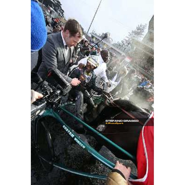 Orjan Kihlstrom with Maharajah wins the Grand Prix d\'Amerique 2014 Paris - Vincennes, 26th jan.2014 ph.Stefano Grasso