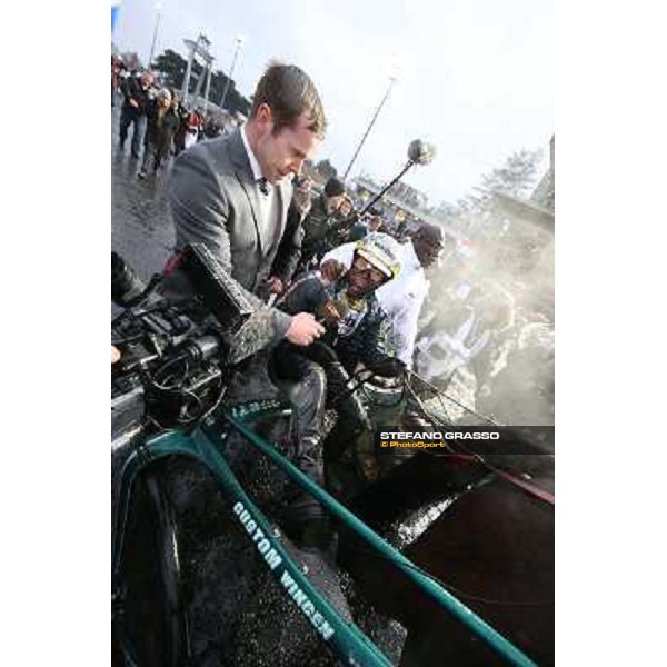 Orjan Kihlstrom with Maharajah wins the Grand Prix d\'Amerique 2014 Paris - Vincennes, 26th jan.2014 ph.Stefano Grasso