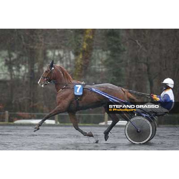 Roberto Vecchione and Nesta Effe - the Grand Prix d\'Amerique 2014 Paris - Vincennes, 26th jan.2014 ph.Stefano Grasso
