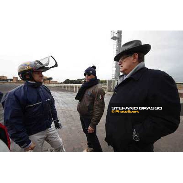 Test of the new trotting racecourse at Rome Capannelle Tomaso Grassi,Giampaolo Minnucci and Enrico Bellei Rome - Capannelle racecourse,31st jan.2014 ph.Stefano Grasso