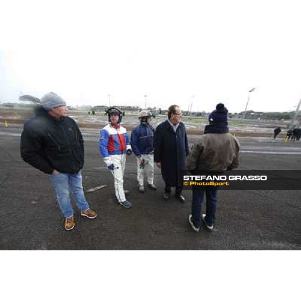 Test of the new trotting racecourse at Rome Capannelle Tomaso Grassi,Giampaolo Minnucci,Enrico Bellei and Lucio Becchetti Rome - Capannelle racecourse,31st jan.2014 ph.Stefano Grasso