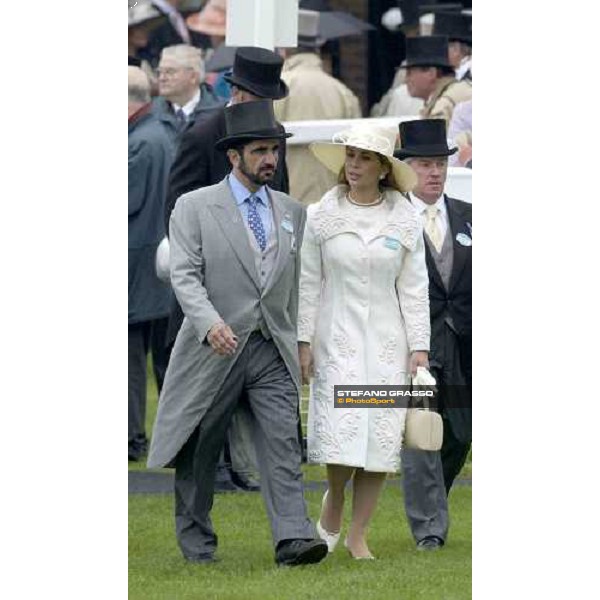 Sheikh Mohamed and his wife Princess Haya of Jordan Royal Ascot at York , 2nd day York, 15th june 2005 ph. Stefano Grasso