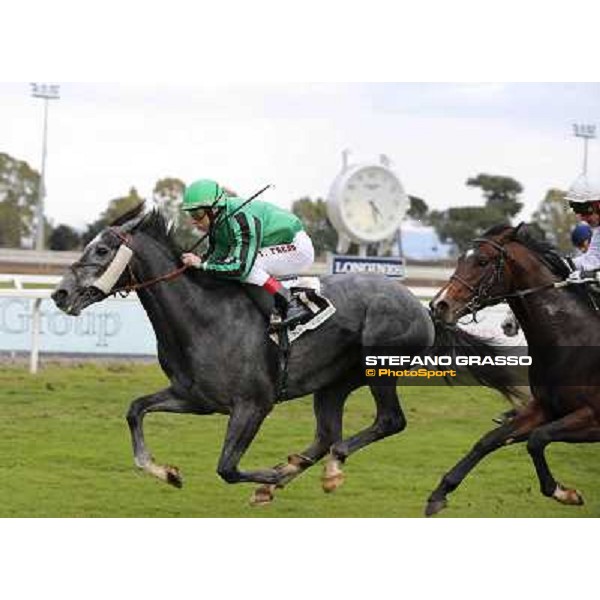 Antonio Fresu and Makarenko win the Premio Optional Roma - Capannelle racecourse,2nd march 2014 ph.Domenico Savi/Grasso