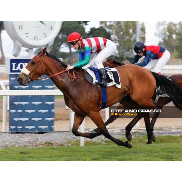 Cristian Demuro on So Many Shots wins the Premio Nannoccia Rome - Capannelle racecourse,9th march 2014 ph.Domenico Savi/Grasso