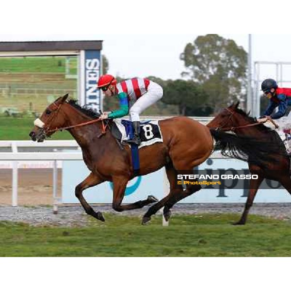 Cristian Demuro on So Many Shots wins the Premio Nannoccia Rome - Capannelle racecourse,9th march 2014 ph.Domenico Savi/Grasso