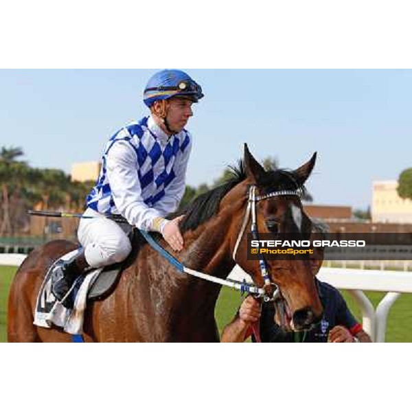 Cristian Demuro on Ronana wins the Premio Fidalgo Rome - Capannelle racecourse,9th march 2014 ph.Domenico Savi/Grasso