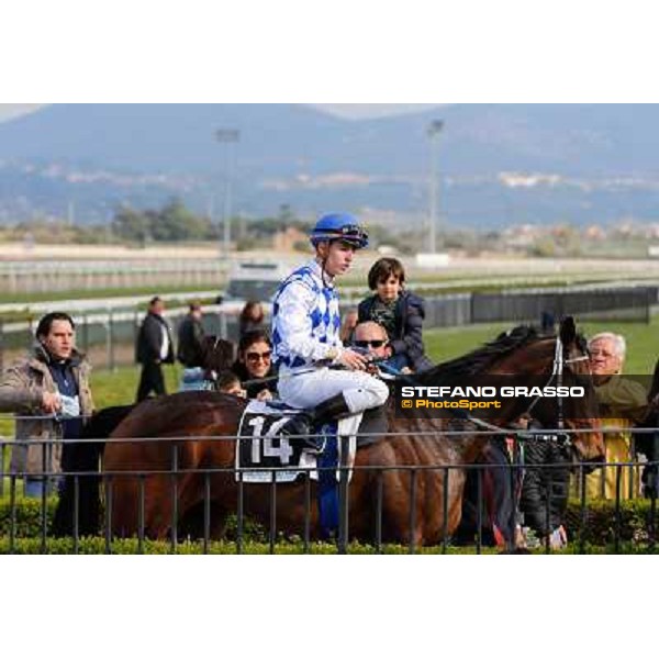 Cristian Demuro on Ronana wins the Premio Fidalgo Rome - Capannelle racecourse,9th march 2014 ph.Domenico Savi/Grasso