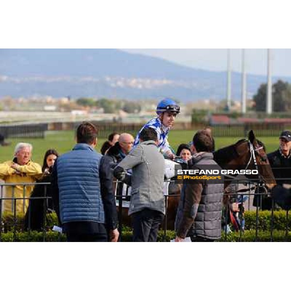 Cristian Demuro on Ronana wins the Premio Fidalgo Rome - Capannelle racecourse,9th march 2014 ph.Domenico Savi/Grasso