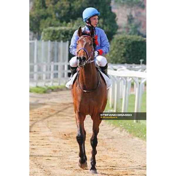 Salvatore Sulas on Hoovergetthekeys after winning the Premio Arconte Rome - Capannelle racecourse,16th march 2014 ph.Domenico Savi/Grasso