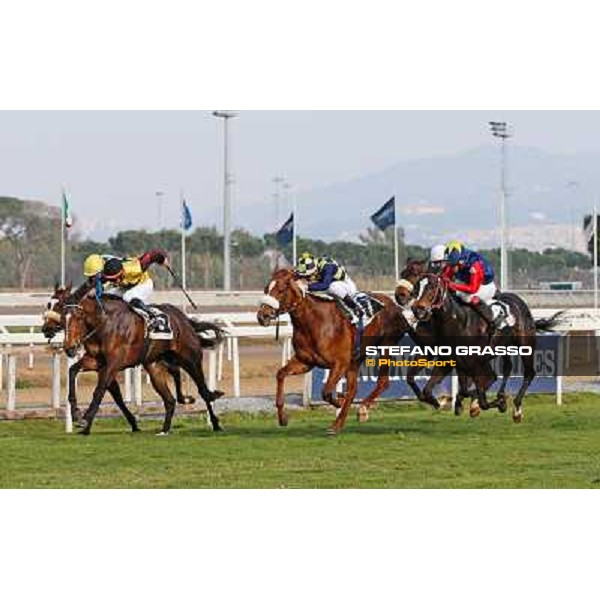 Giuseppe Ercecovig on Rayos de Sol wins the Premio Ceprano - 2nd Cristian Demuro on Sweet Fede Rome - Capannelle racecourse,16th march 2014 ph.Domenico Savi/Grasso