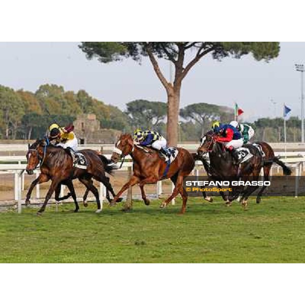 Giuseppe Ercecovig on Rayos de Sol wins the Premio Ceprano - 2nd Cristian Demuro on Sweet Fede Rome - Capannelle racecourse,16th march 2014 ph.Domenico Savi/Grasso