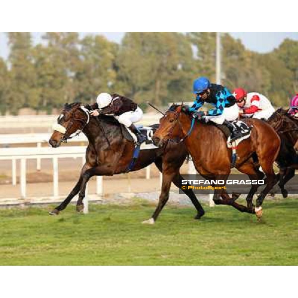 Cristian Demuro on Licia wins the Premio Vincenzo Barrocchiere beating Lucky Serena Rome - Capannelle racecourse,16th march 2014 ph.Domenico Savi/Grasso