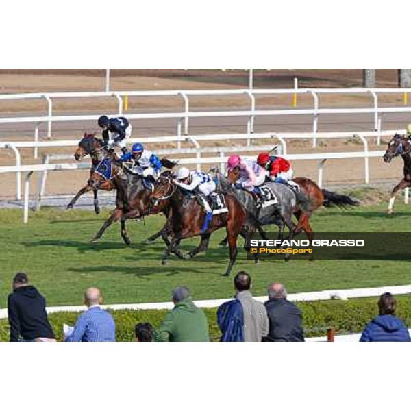 Cristian Demuro on Icebreaking wins the Premio Sinthesis Rome - Capannelle racecourse,16th march 2014 ph.Domenico Savi/Grasso