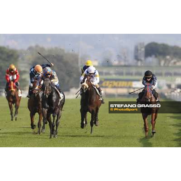 Giampasquale Fois with Omaticaya wins the Premio Sinni Rome, Capannelle racecourse, 21st march 2014 ph.Stefano Grasso