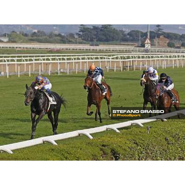 Giampasquale Fois with Omaticaya wins the Premio Sinni Rome, Capannelle racecourse, 21st march 2014 ph.Domenico Savi/ Grasso