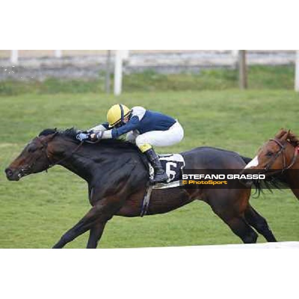 Germano Marcelli with Tache Noire wins the Premio Gyr Rome, Capannelle racecourse, 21st march 2014 ph.Stefano Grasso
