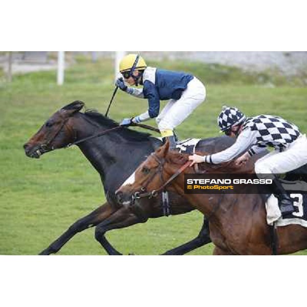 Germano Marcelli with Tache Noire wins the Premio Gyr Rome, Capannelle racecourse, 21st march 2014 ph.Stefano Grasso
