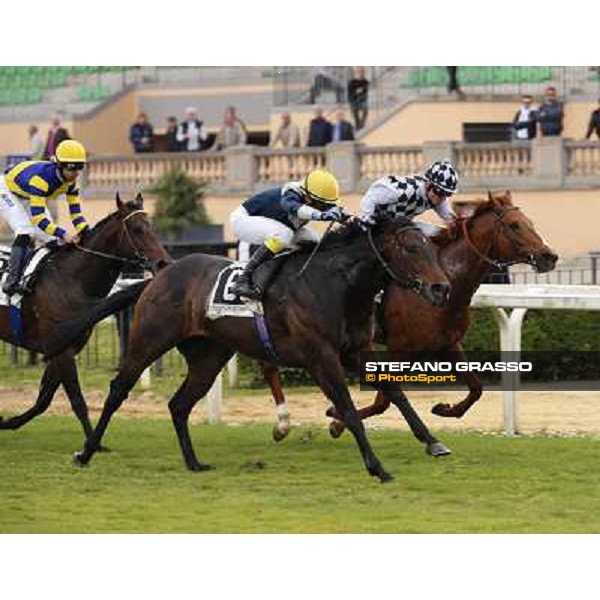 Germano Marcelli with Tache Noire wins the Premio Gyr Rome, Capannelle racecourse, 21st march 2014 ph.Domenico Savi/Grasso