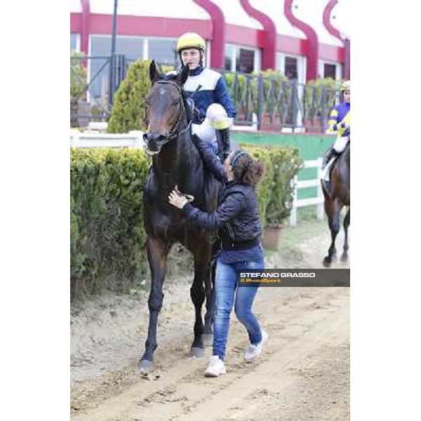 Germano Marcelli with Tache Noire wins the Premio Gyr Rome, Capannelle racecourse, 21st march 2014 ph.Domenico Savi/Grasso