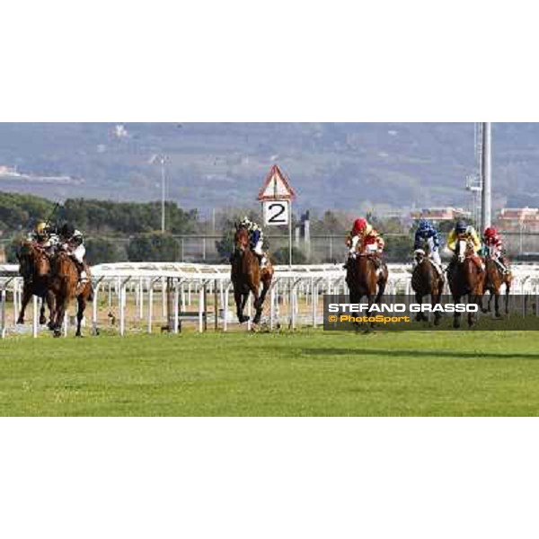 Gabriele Bietolini on Frankenstein wins the Premio Tupini Rome, Capannelle racecourse, 23rd march 2014 ph.Domenico Savi/Grasso