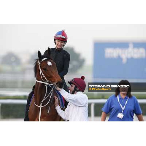 Morning track works - Mull of Killough and Ryan Moore Dubai - Meydan racecourse,27th march 2014 ph.Stefano Grasso