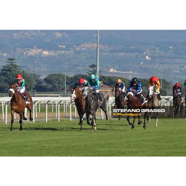 Umberto Rispoli on Bertinoro wins the Premio San Giuseppe Rome, Capannelle racecourse,30th march 2014 ph.Daniele Incollu/Grasso