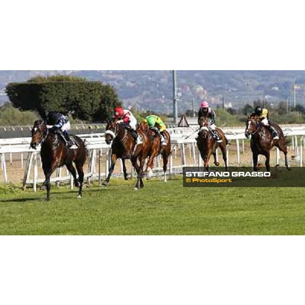 Mario Esposito on Big Bradon wins the Premio Enio Roma - Capannelle racecourse,1st april 2014 ph.Domenico Savi/Grasso