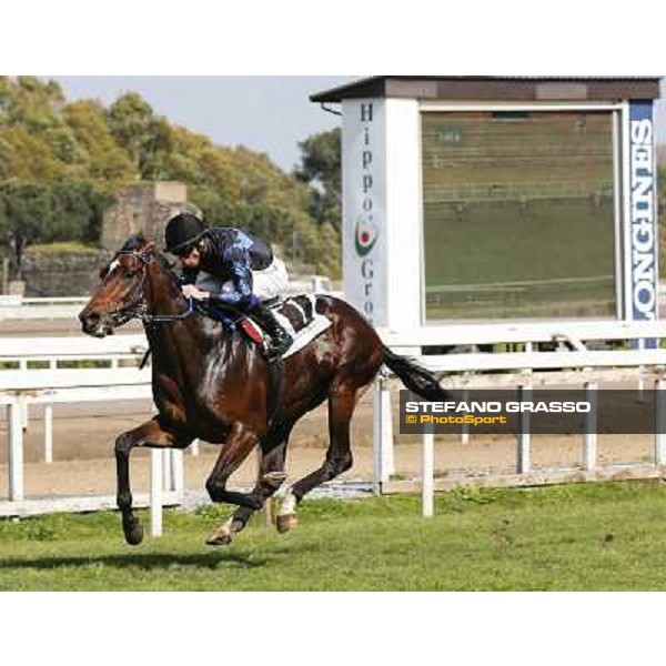 Mario Esposito on Big Bradon wins the Premio Enio Roma - Capannelle racecourse,1st april 2014 ph.Domenico Savi/Grasso