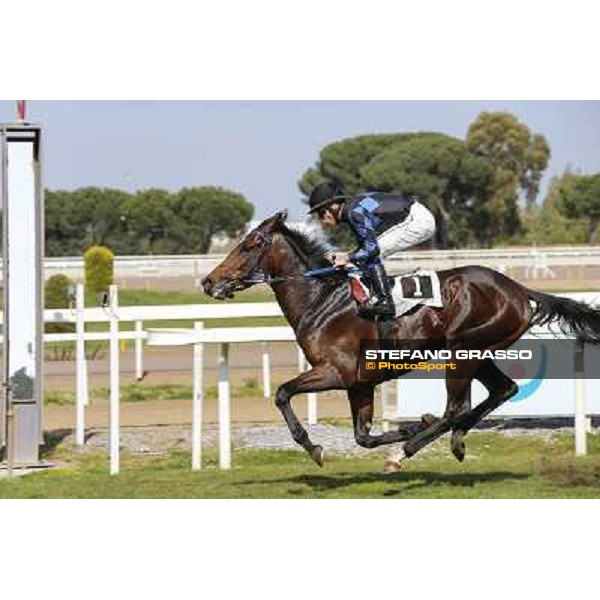 Mario Esposito on Big Bradon wins the Premio Enio Roma - Capannelle racecourse,1st april 2014 ph.Domenico Savi/Grasso