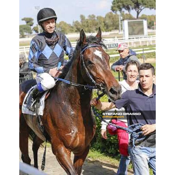 Mario Esposito on Big Bradon wins the Premio Enio Roma - Capannelle racecourse,1st april 2014 ph.Domenico Savi/Grasso