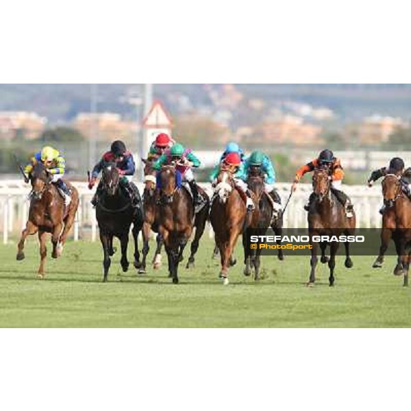 Pasquale Borrelli on Mr Gotham wins the Premio Circo Massimo Roma - Capannelle racecourse,6th april 2014 ph.Stefano Grasso