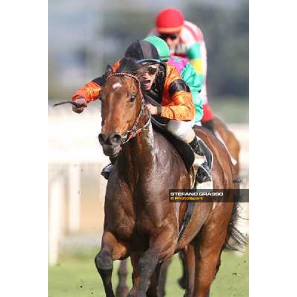 Pasquale Borrelli on Mr Gotham wins the Premio Circo Massimo Roma - Capannelle racecourse,6th april 2014 ph.Stefano Grasso