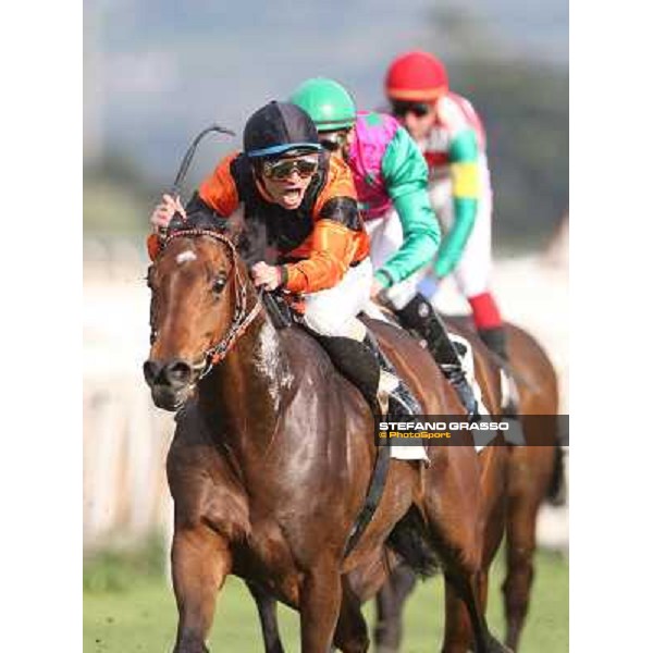 Pasquale Borrelli on Mr Gotham wins the Premio Circo Massimo Roma - Capannelle racecourse,6th april 2014 ph.Stefano Grasso