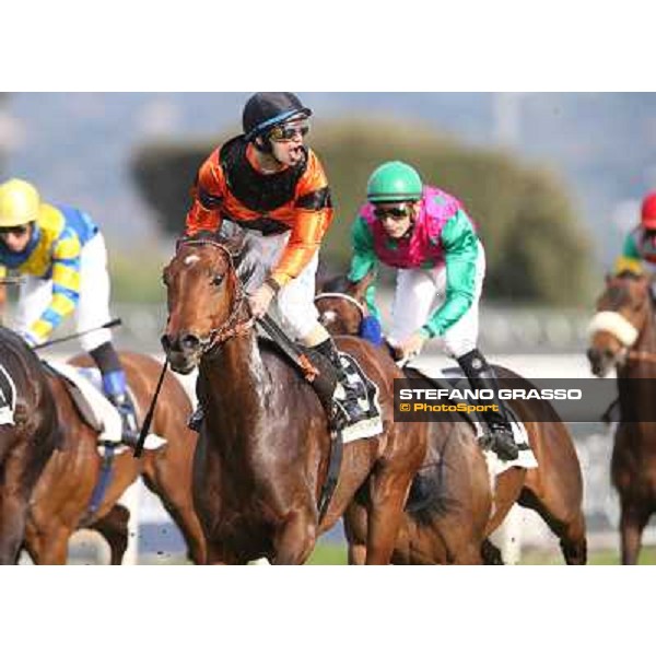Pasquale Borrelli on Mr Gotham wins the Premio Circo Massimo Roma - Capannelle racecourse,6th april 2014 ph.Stefano Grasso