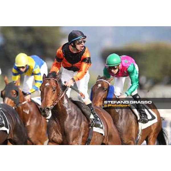 Pasquale Borrelli on Mr Gotham wins the Premio Circo Massimo Roma - Capannelle racecourse,6th april 2014 ph.Stefano Grasso