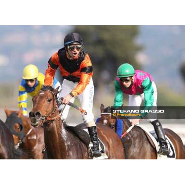 Pasquale Borrelli on Mr Gotham wins the Premio Circo Massimo Roma - Capannelle racecourse,6th april 2014 ph.Stefano Grasso