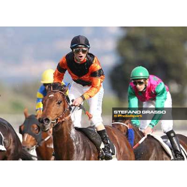 Pasquale Borrelli on Mr Gotham wins the Premio Circo Massimo Roma - Capannelle racecourse,6th april 2014 ph.Stefano Grasso