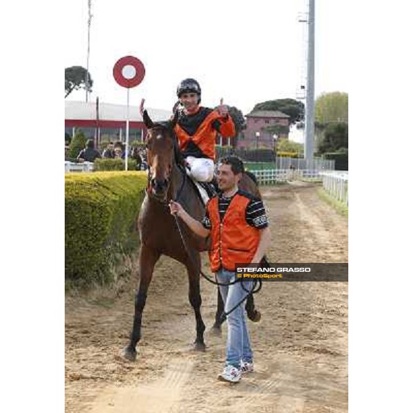 Pasquale Borrelli on Mr.Gotham Roma - Capannelle racecourse,6th april 2014 ph.Stefano Grasso