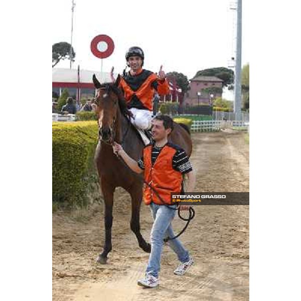 Pasquale Borrelli on Mr.Gotham Roma - Capannelle racecourse,6th april 2014 ph.Stefano Grasso